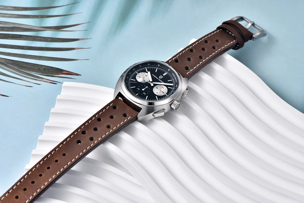 RBB DESIGN 2025 Retro Luxury Chronograph Men's Quartz Watch – VK63 Leather Sport Timepiece