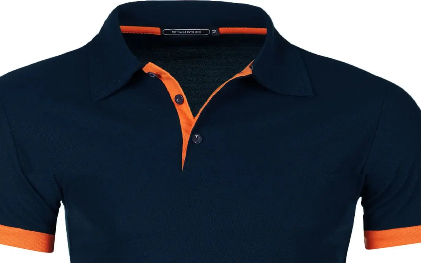 RBB Men’s Short Sleeve Color Matching Fashion Lapel Shirt – Stylish Casual Summer Top