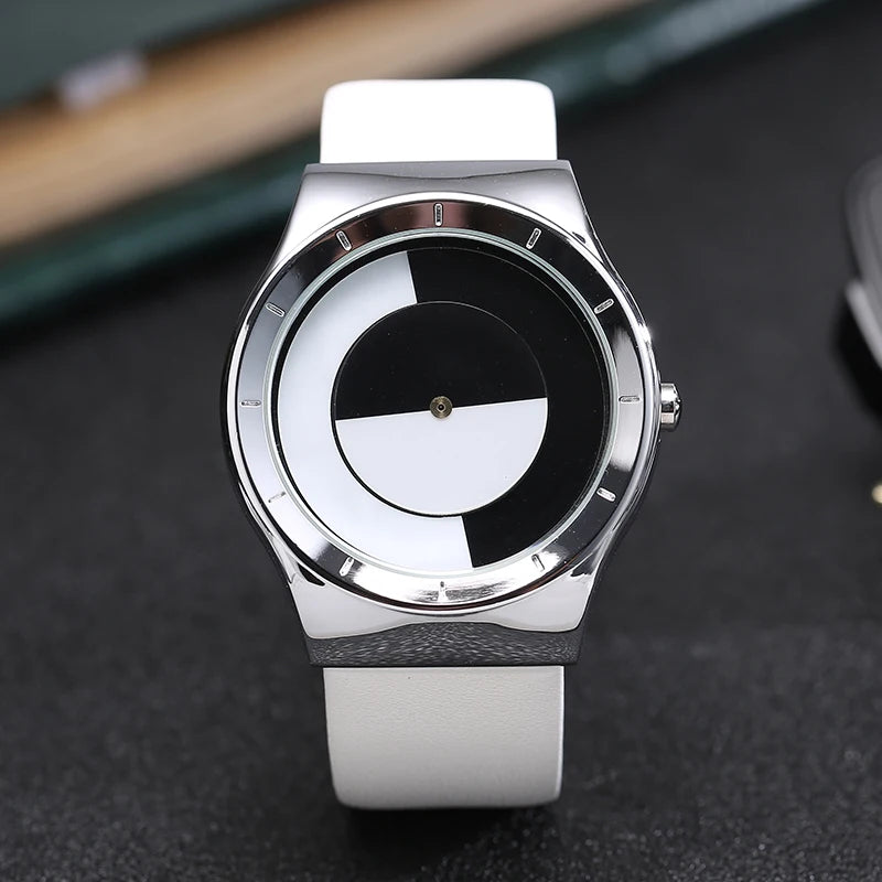 RBB Minimalist Unisex Quartz Watch – Conceptual Dial & Simple Design for Men & Women