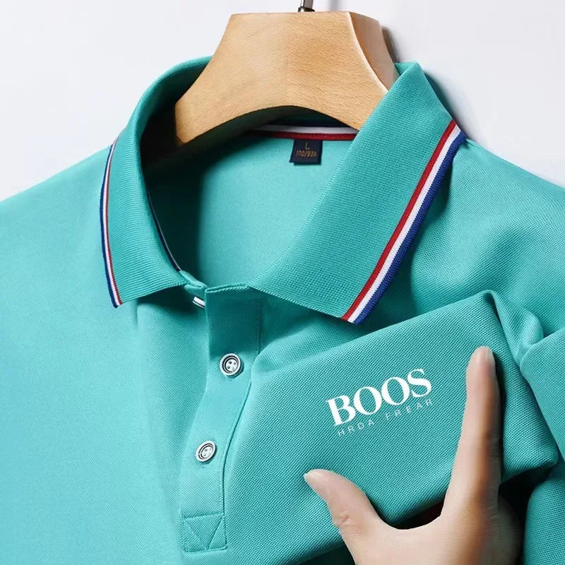 RBB Men’s Embroidered Business Casual Polo Shirt – Breathable & Stylish Short Sleeve Top