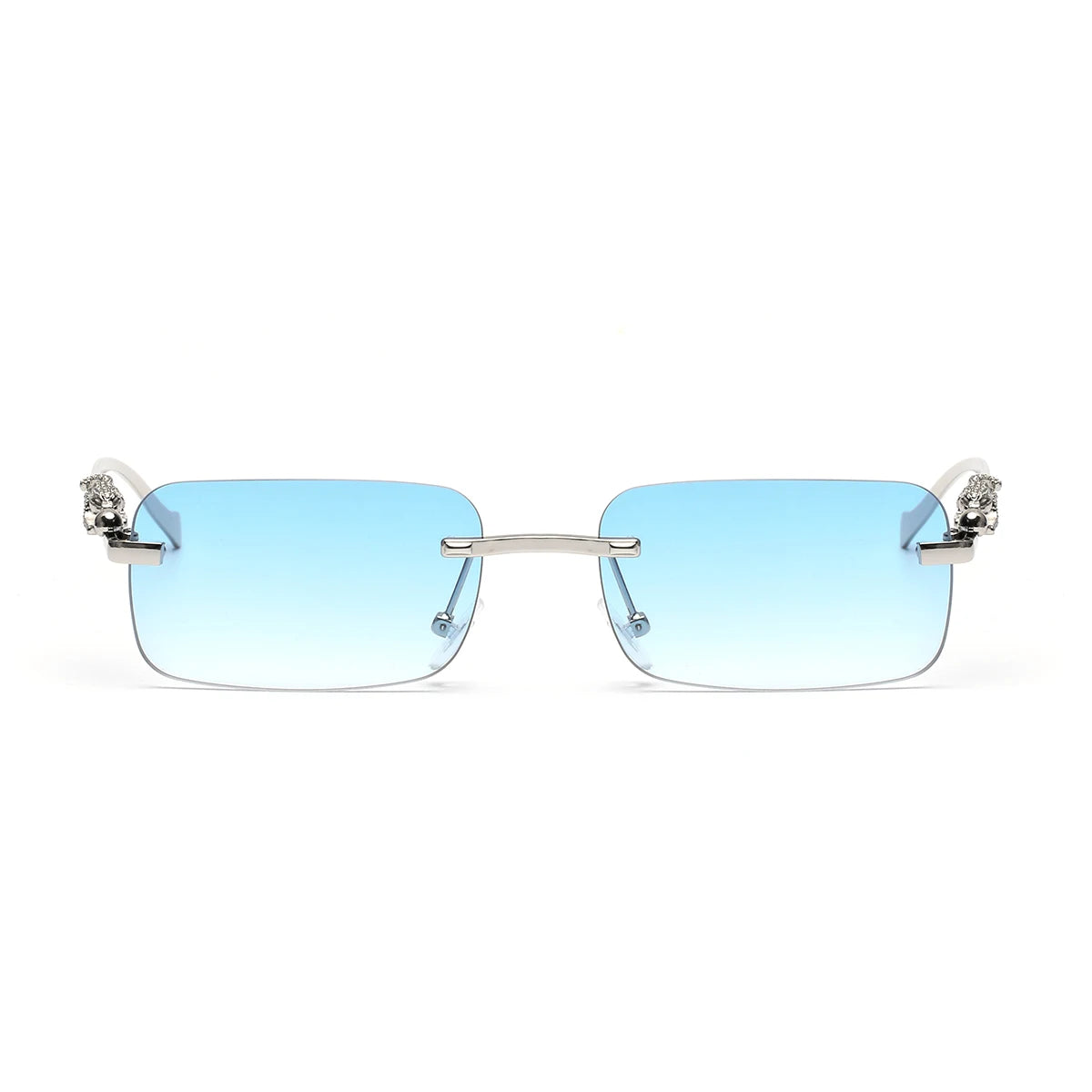 RBB Rimless Square Metal Sunglasses – Unisex UV400 Outdoor Designer Shades