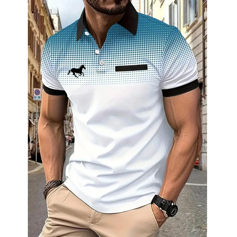 RBB Men’s Summer Slim Fit Sport Polo Shirt – Short Sleeve, 100% Polyester with Fake Pocket Decoration | Casual Golf & Sport