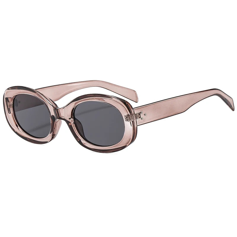 RBB 2024 Retro Oval Sunglasses – Small Frame Y2K Fashion UV400 Eyewear for Women