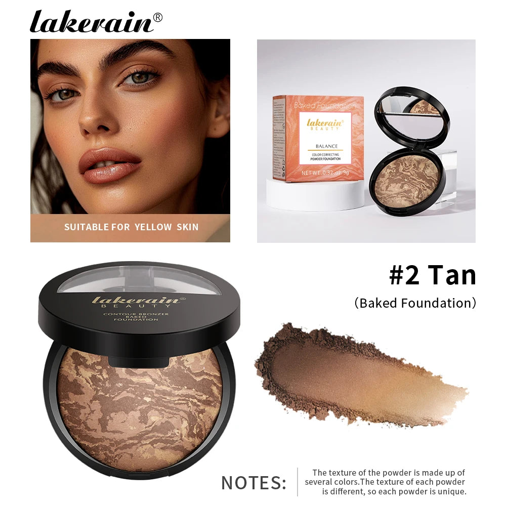 RBB Matte Face Foundation Bronzer Pressed Powder Compact – Long-Lasting, Oil Control, Translucent Loose Setting Powder