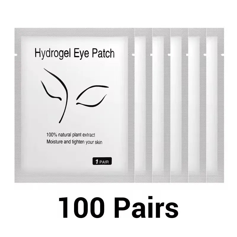 100 Pairs Under Eye Gel Patches for Eyelash Extensions – Lint-Free, Adhesive Lash Extension Supplies