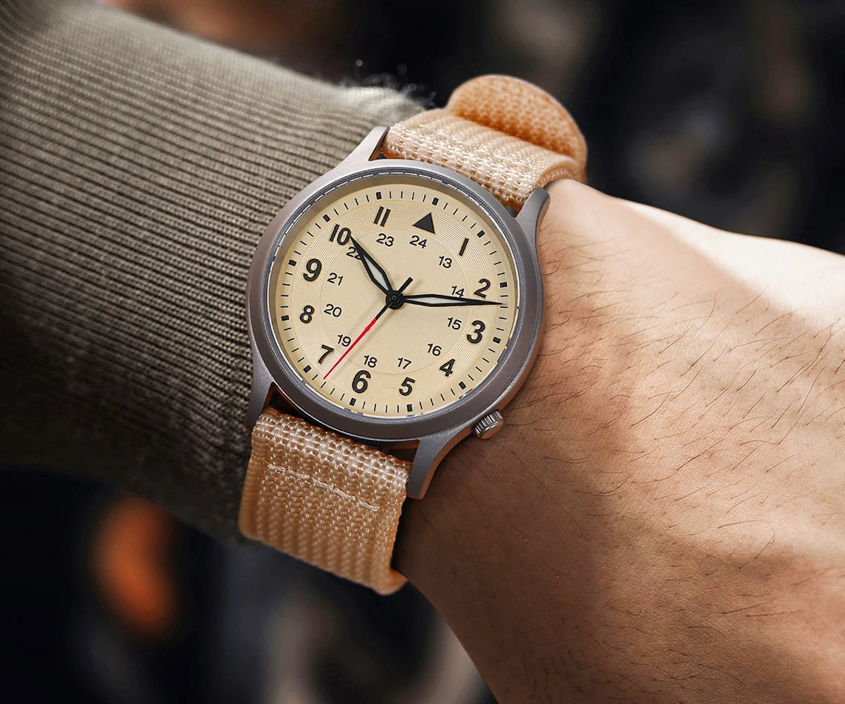 RBB Full Titanium Pilot Men's Watch – VH31 Quartz, Sapphire Glass, Super Luminous, Lightweight Sport Wristwatch