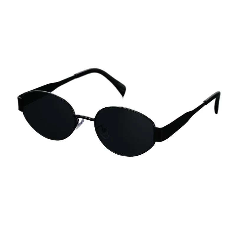 RBB Vintage Oval Sunglasses for Men – Black Lenses & Metal Frame Classic Fashion Eyewear