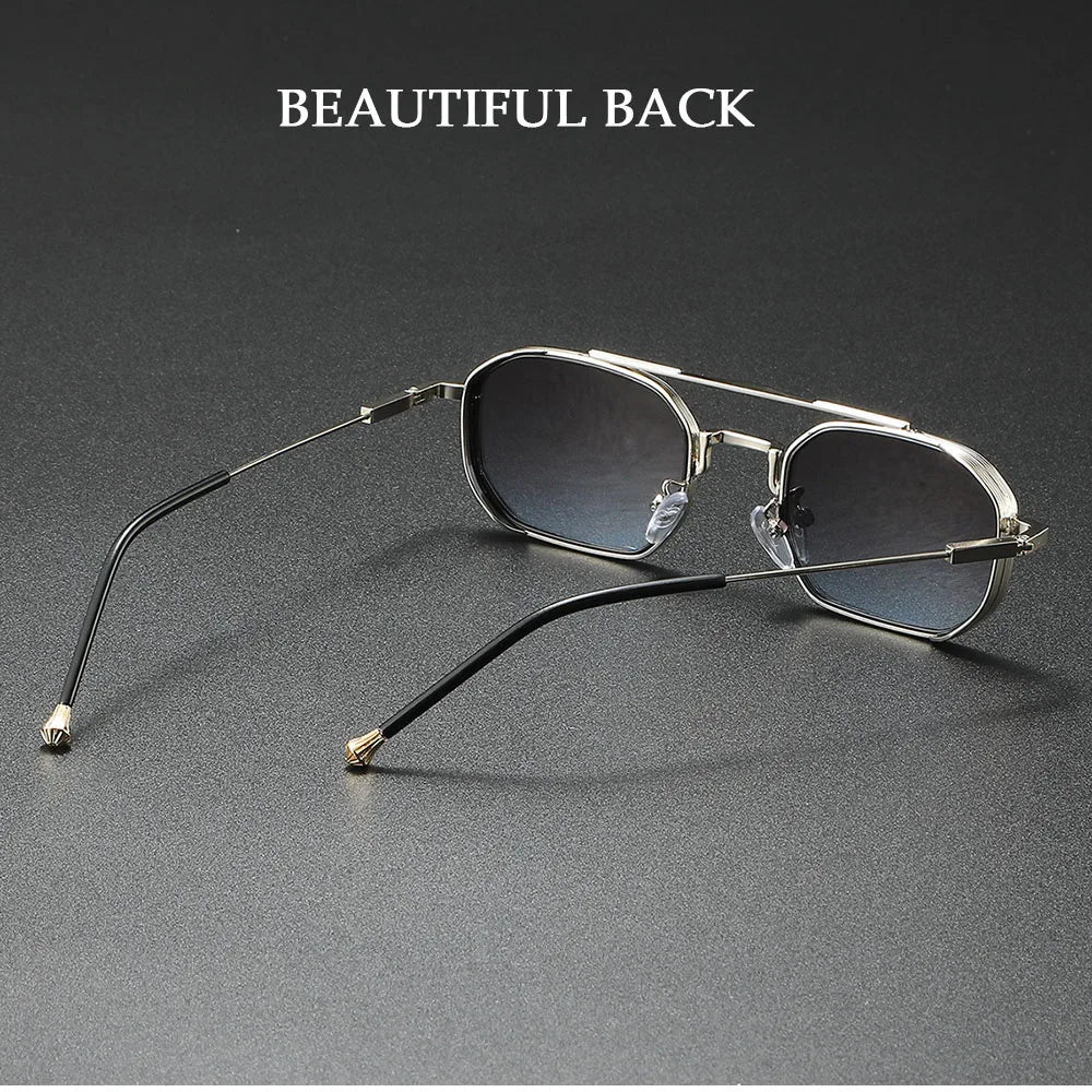 RBB 2025 Vintage Square Sunglasses – Trendy Steampunk Fashion Eyewear for Men & Women