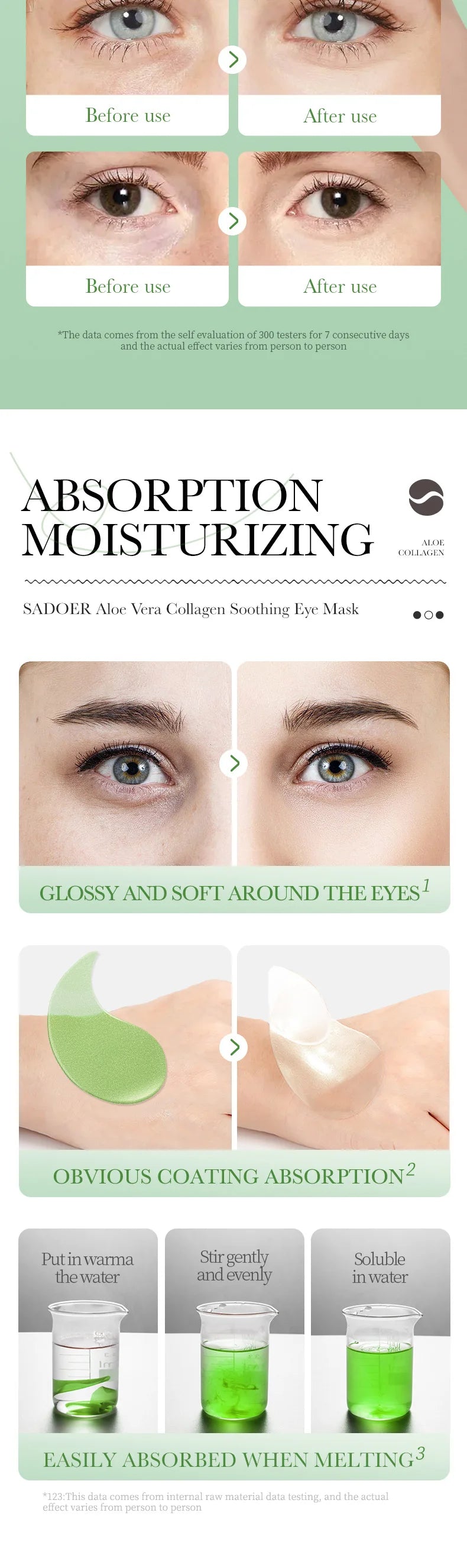 Collagen & Aloe Vera Eye Mask – 60pcs | Anti-Dark Circles & Eye Bag Treatment