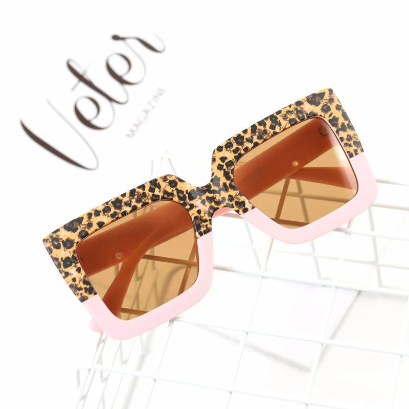 RBB Kids Oversized Square Sunglasses – Trendy Double-Color Frame Eyewear for Boys & Girls