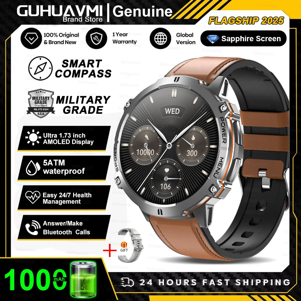 RBB X3 Rugged Smartwatch – 1000 mAh Battery, GPS Tracking & Bluetooth Calls