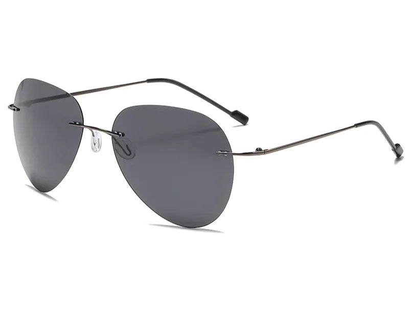 RBB Rimless Polarized Photochromic Sunglasses | Ultra-Light Titanium Driving Glasses for Men – Day & Night Vision