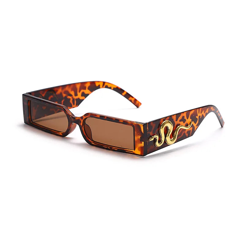 RBB Small Frame Hip Hop Diamond Snake Sunglasses – Retro Square Unisex