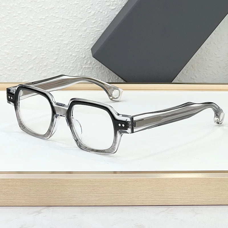 RBB Thick Acetate Square Sunglasses – UV400 Gradient Lenses, Unisex Designer Shades with Case