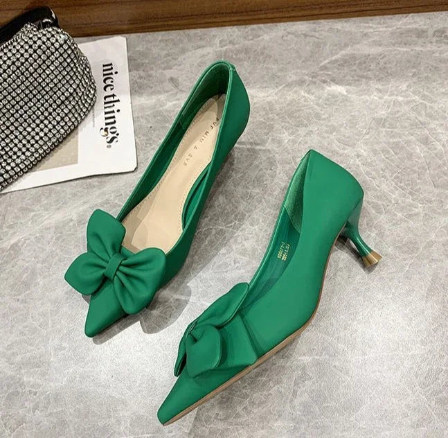 RBB With Heel Sexy Shoes for Women Moccasins Black Y2K Vacation Summer 2025 Chic and Elegant High Quality Slip-On Pumps - Size 39