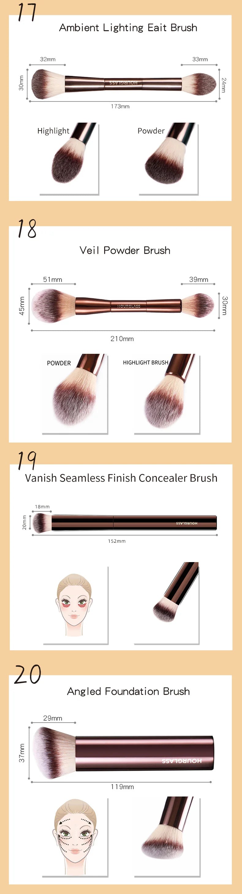 Hourglass Makeup Brush Set – Face & Eye Essentials
