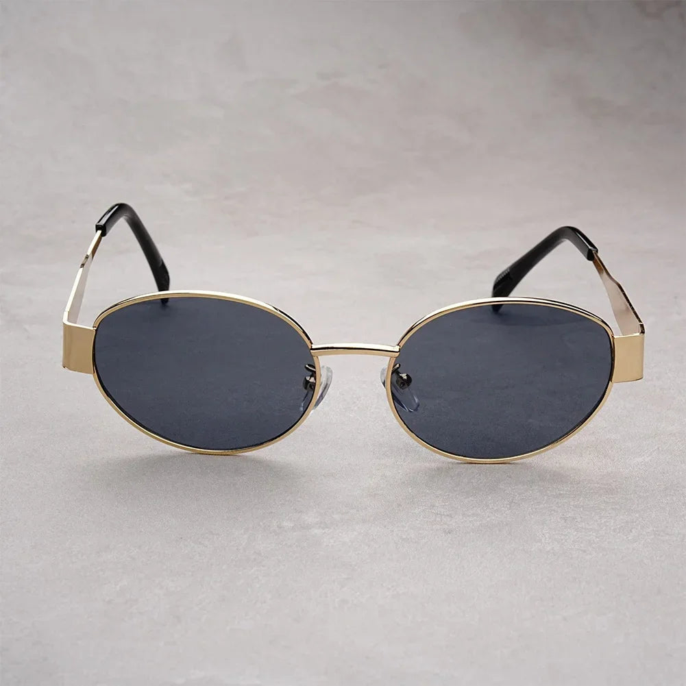 RBB Fashion Sunglasses – Unisex Retro Oval Metal Frame UV400 Eyewear for Driving & Casual Use