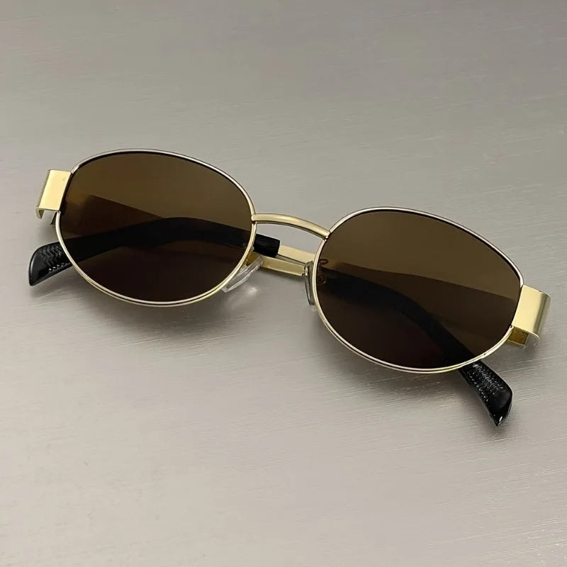 RBB Small Oval Retro Metal Frame Glasses – Unisex Festival Essential Eyewear