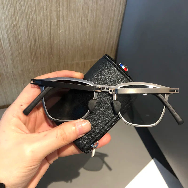 RBB Polarized Folding Sunglasses for Men – Lightweight Stainless Steel, Ultra-Thin Retro Design