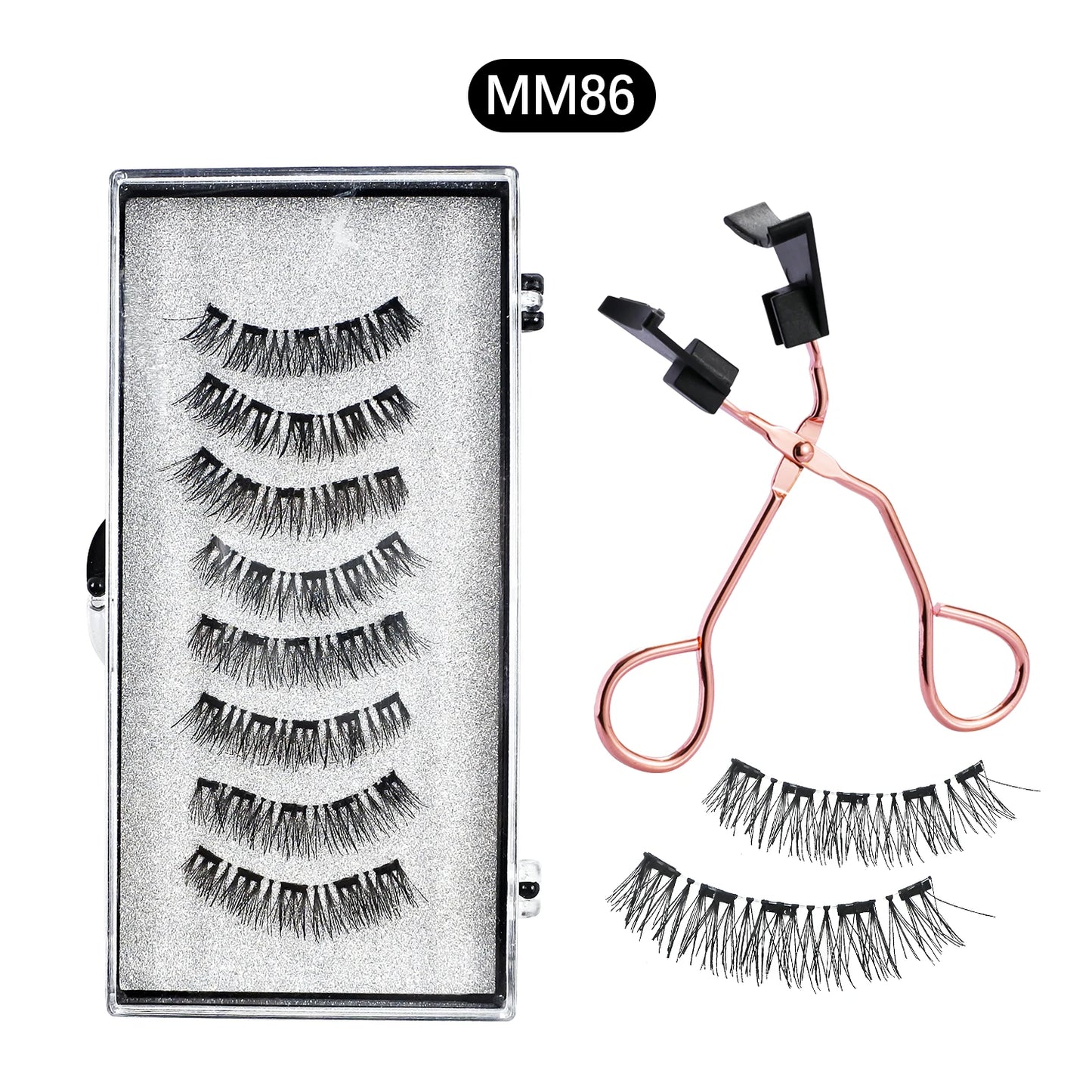 RBB 8Pcs Magnetic Eyelashes Set – No Glue Needed, Reusable Natural Thick Lashes with Applicator