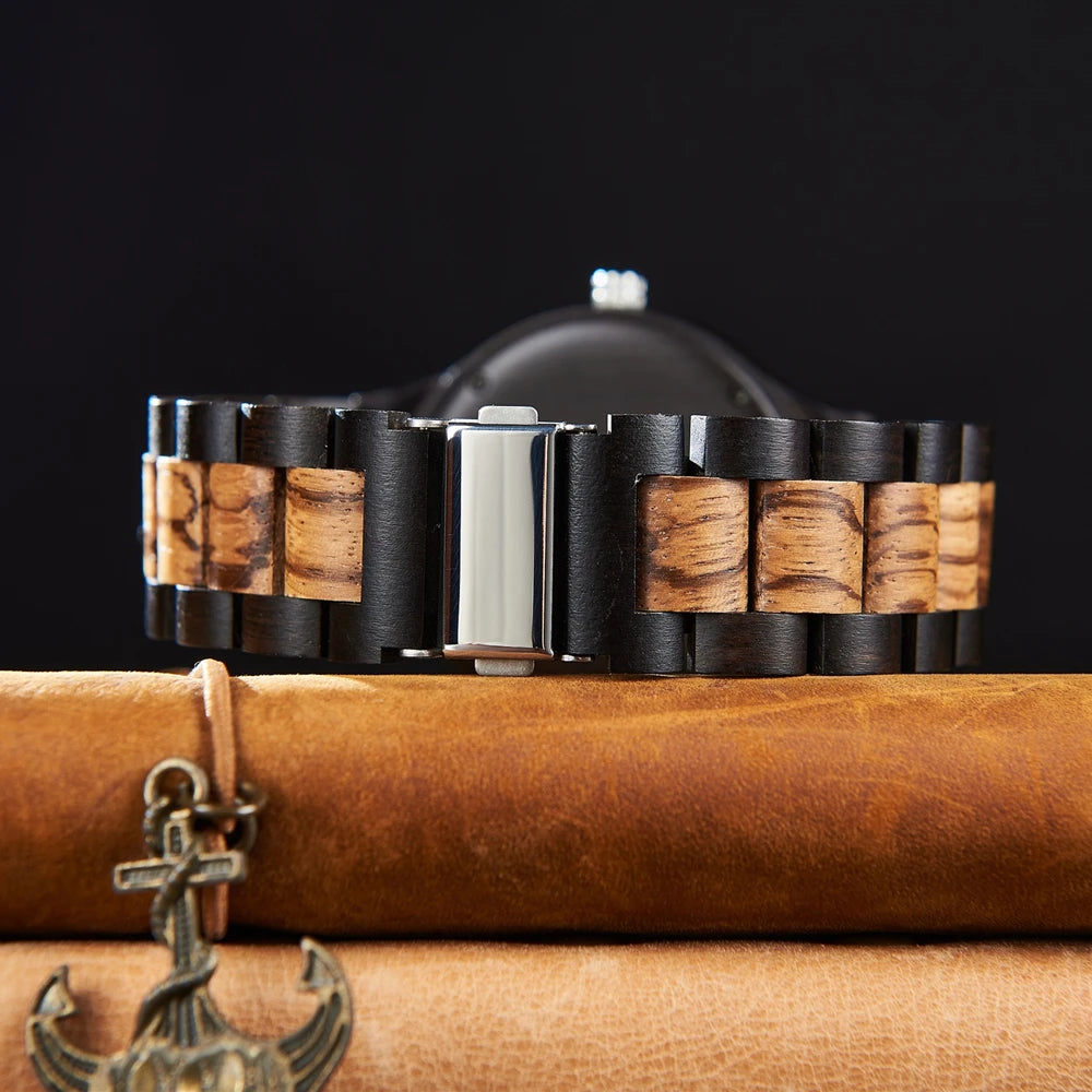 RBB Viking Wooden Wristwatch for Men – Vintage Style with Quartz Movement | Customizable