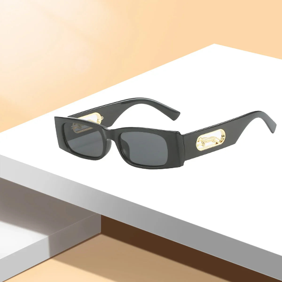 RBB Unisex Vintage Square Fashion Sunglasses – Large Black Lens UV400 Eyewear