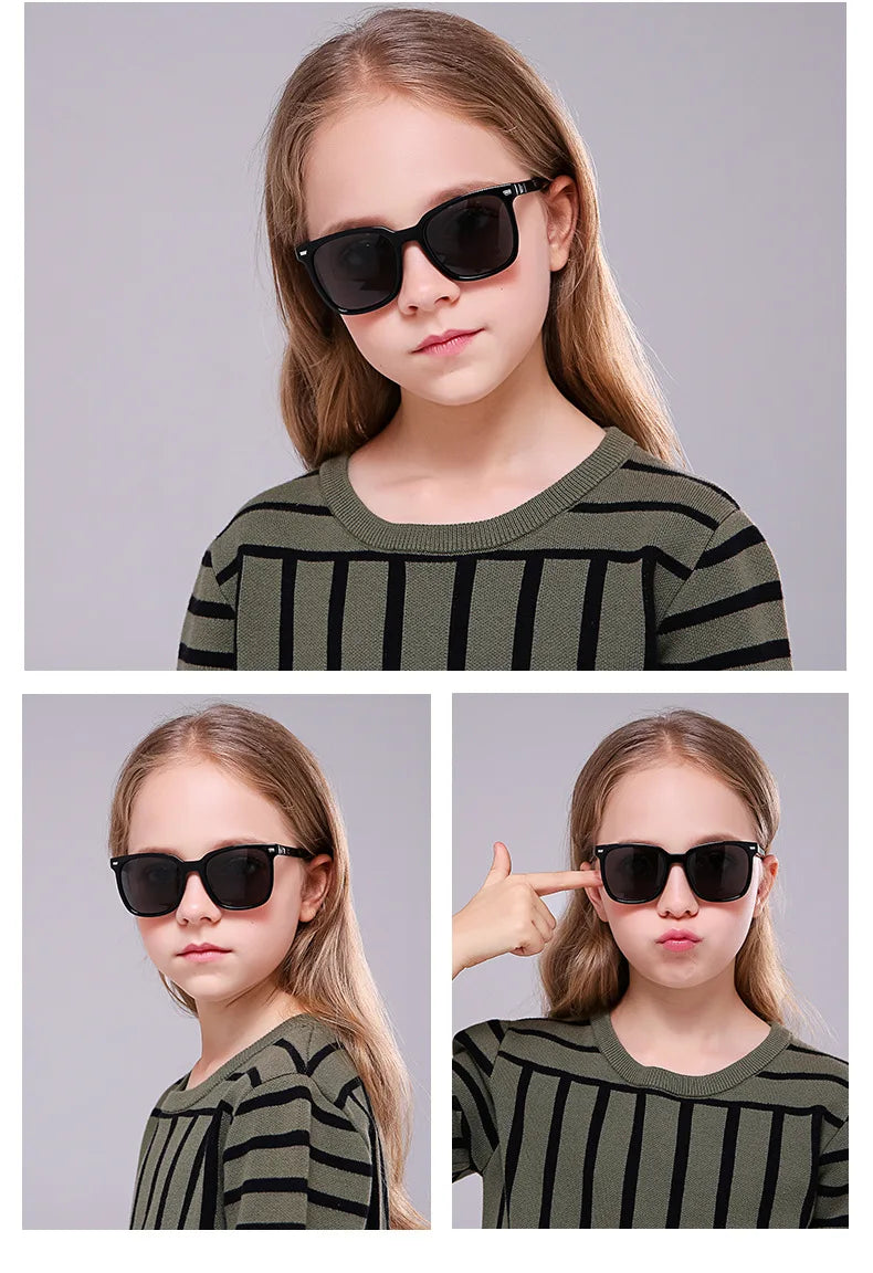 RBB Kids’ Flexible Polarized Sunglasses – UV400 TR90 Square Eyewear