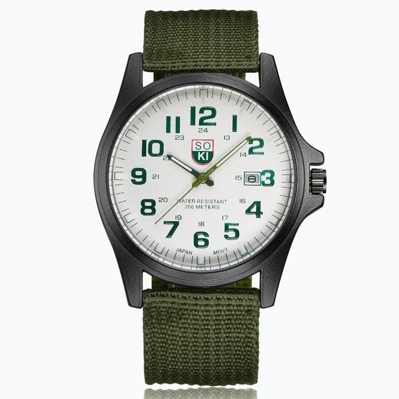 RBB Men's Luxury Military Quartz Watch – Nylon Band, Sport & Casual Design