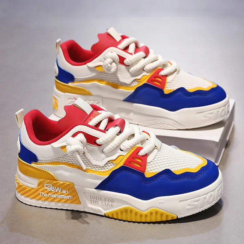 2025 Men’s Large-Size All-Season Soft Sole White Sneakers – Versatile Fashion Sports Shoes