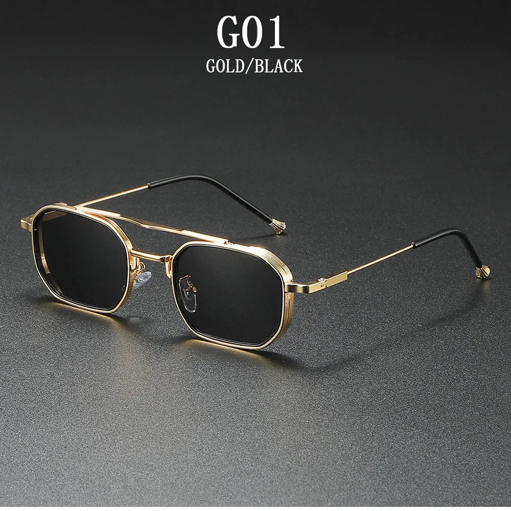 RBB 2025 Vintage Square Sunglasses – Trendy Steampunk Fashion Eyewear for Men & Women