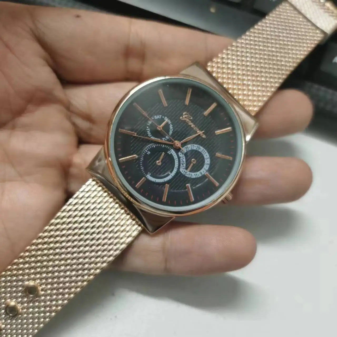 RBB Men's Three-Eye Quartz Watch – Casual Fashion with Multi-Function Dial