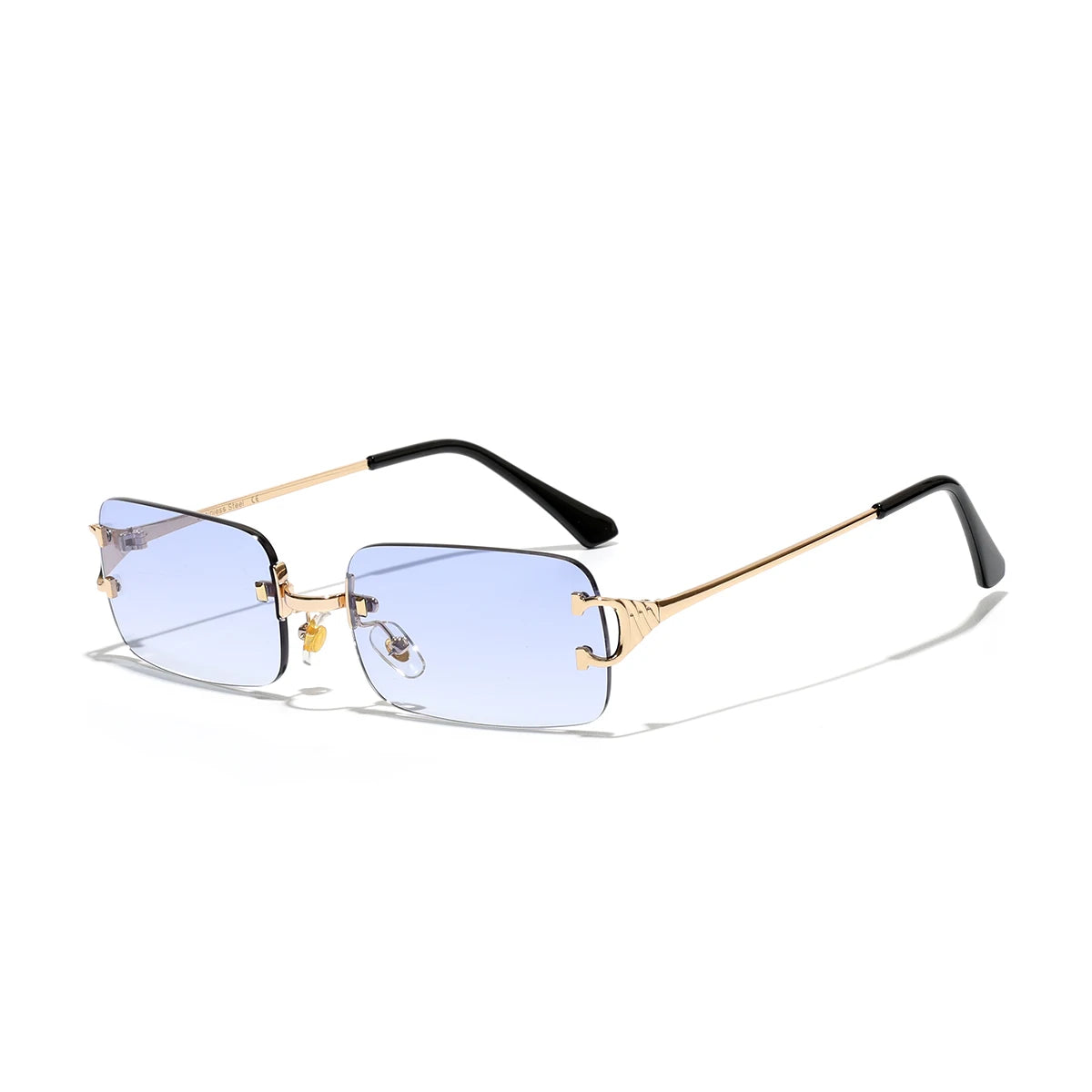 RBB 2025 Rimless Square UV400 Sunglasses – Unisex Designer Outdoor Metal Frame Shades