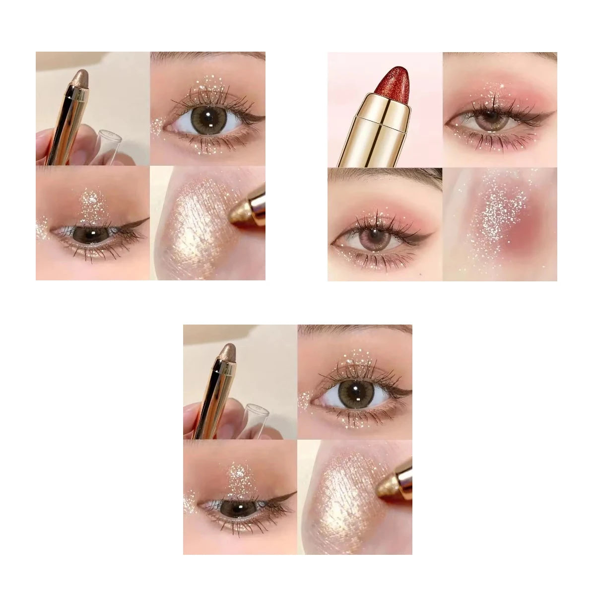 Double-Sided Eyeshadow Stick – Pearly Glitter Highlighter & Matte Brightening Pen