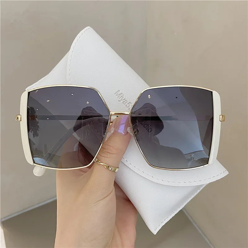 RBB Fashion Square Sunglasses – Women’s UV400 Designer Metal Eyewear
