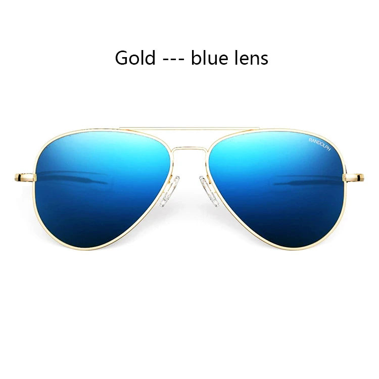 RBB USA Military-Style Pilot Sunglasses | Luxury Glass Lens Retro Titanium Eyewear