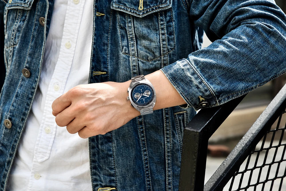 RBB DESIGN 2025 Retro Luxury Chronograph Men's Quartz Watch – VK63 Leather Sport Timepiece