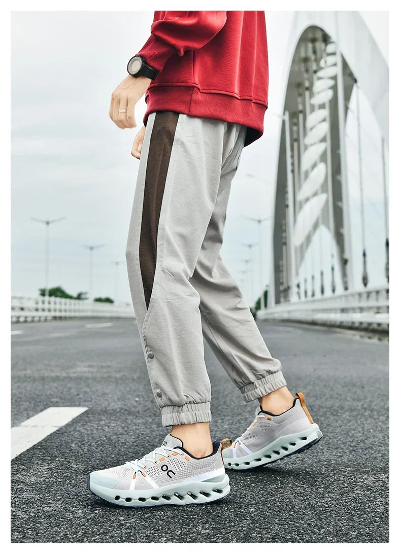 Men’s White Trainers — Casual Tennis & Running Sneakers, Athletic Gym Shoes for Marathon & Jogging