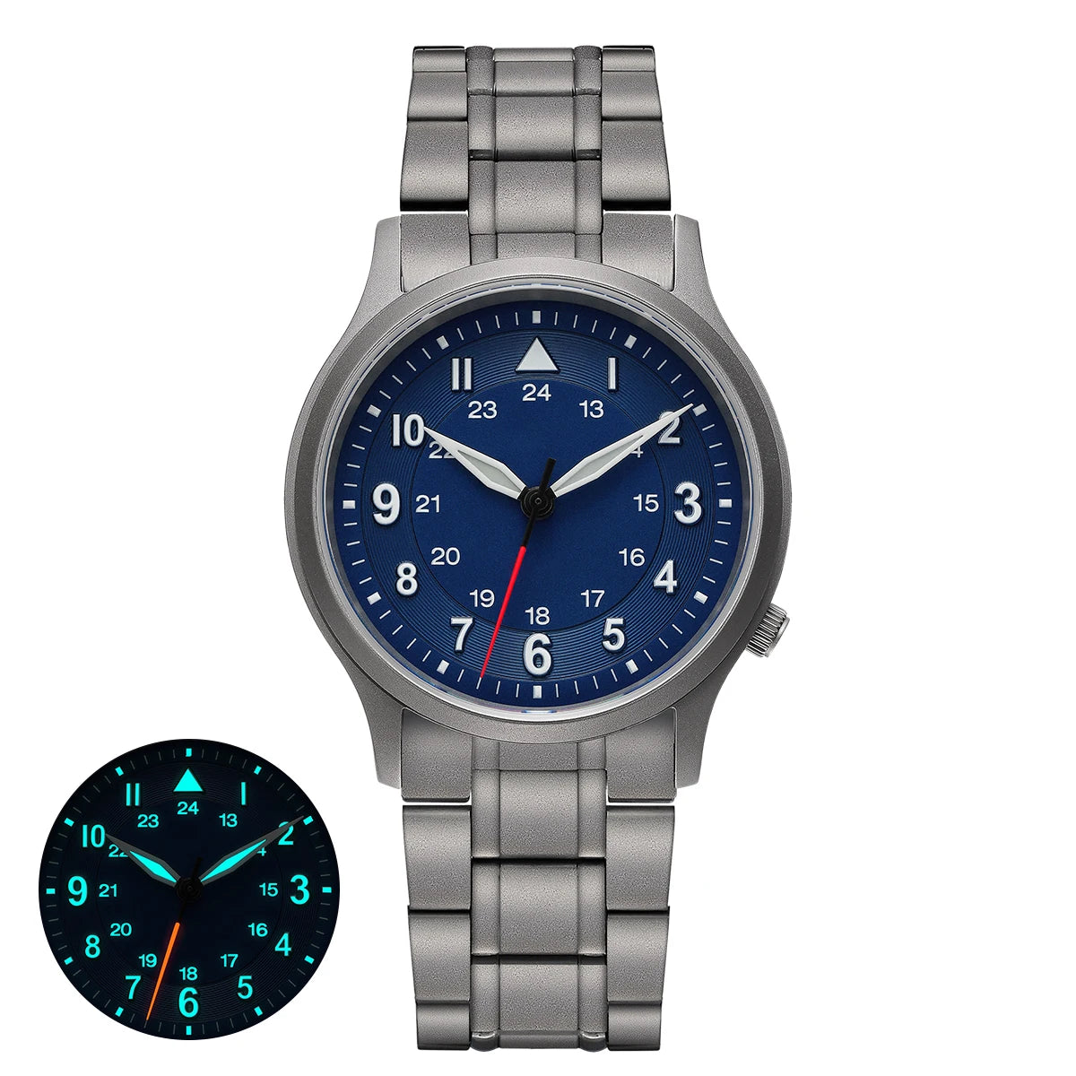 RBB Full Titanium Pilot Men's Watch – VH31 Quartz, Sapphire Glass, Super Luminous, Lightweight Sport Wristwatch