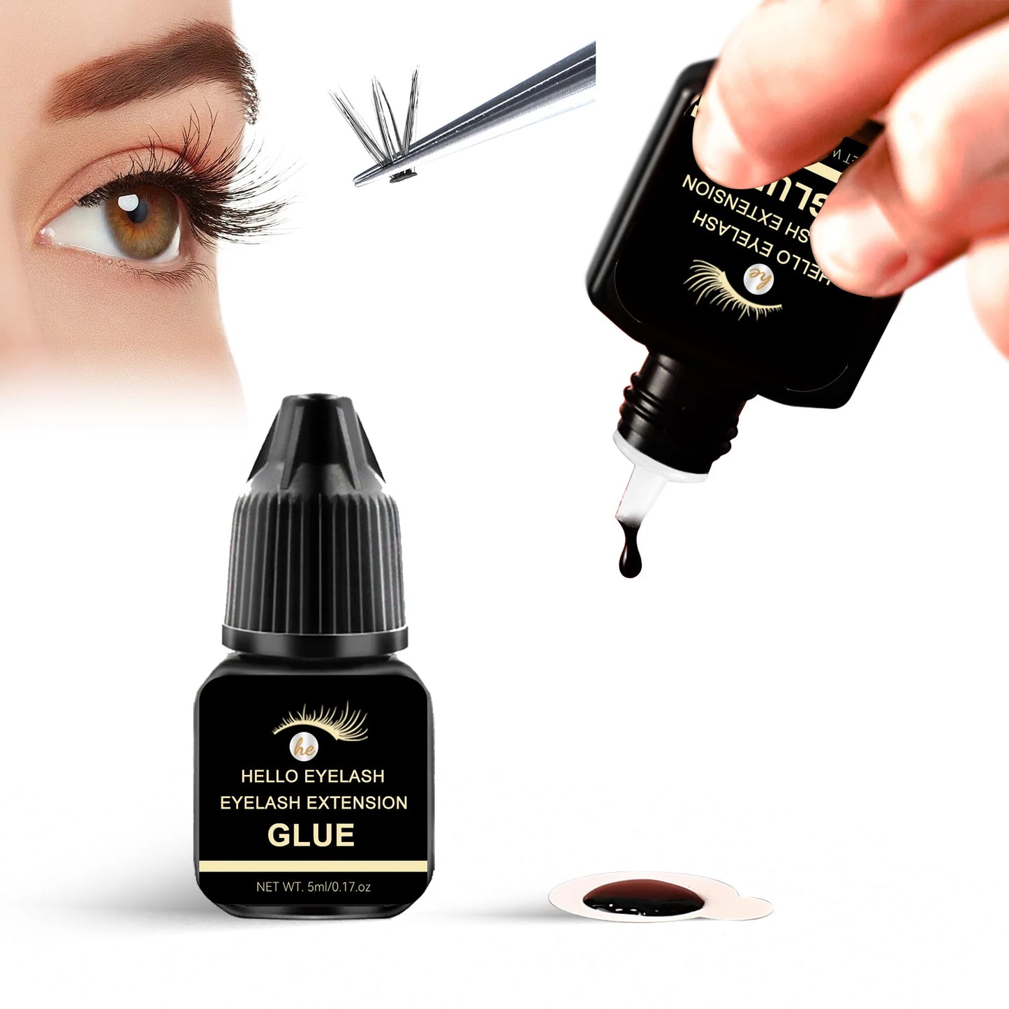 5ml DIY Eyelash Extension Glue – Fast-Drying, Strong Hold, Low Odor (7–14 Days Retention)