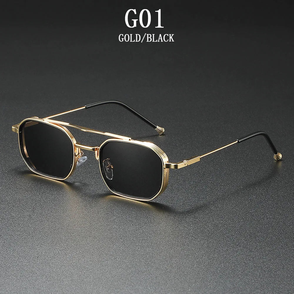 RBB 2025 Vintage Square Sunglasses – Trendy Steampunk Fashion Eyewear for Men & Women