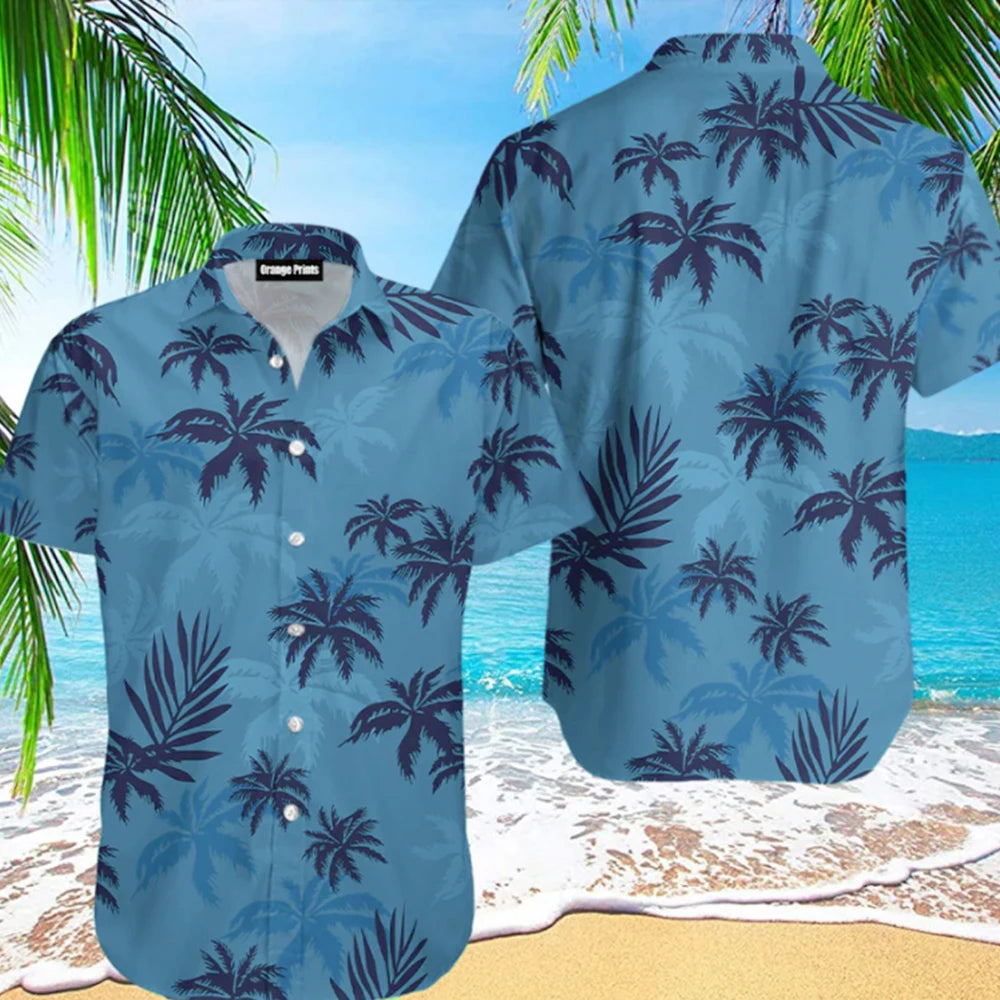 RBB Summer 2025 Men’s Hawaiian Shirt – 3D Animal & Plant Print, Short Sleeve, Beach Style, Plus Size up to 5XL