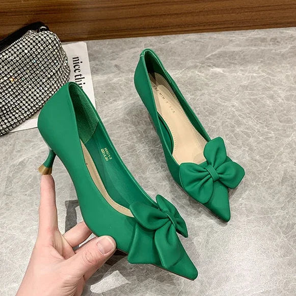 RBB With Heel Sexy Shoes for Women Moccasins Black Y2K Vacation Summer 2025 Chic and Elegant High Quality Slip-On Pumps - Size 39