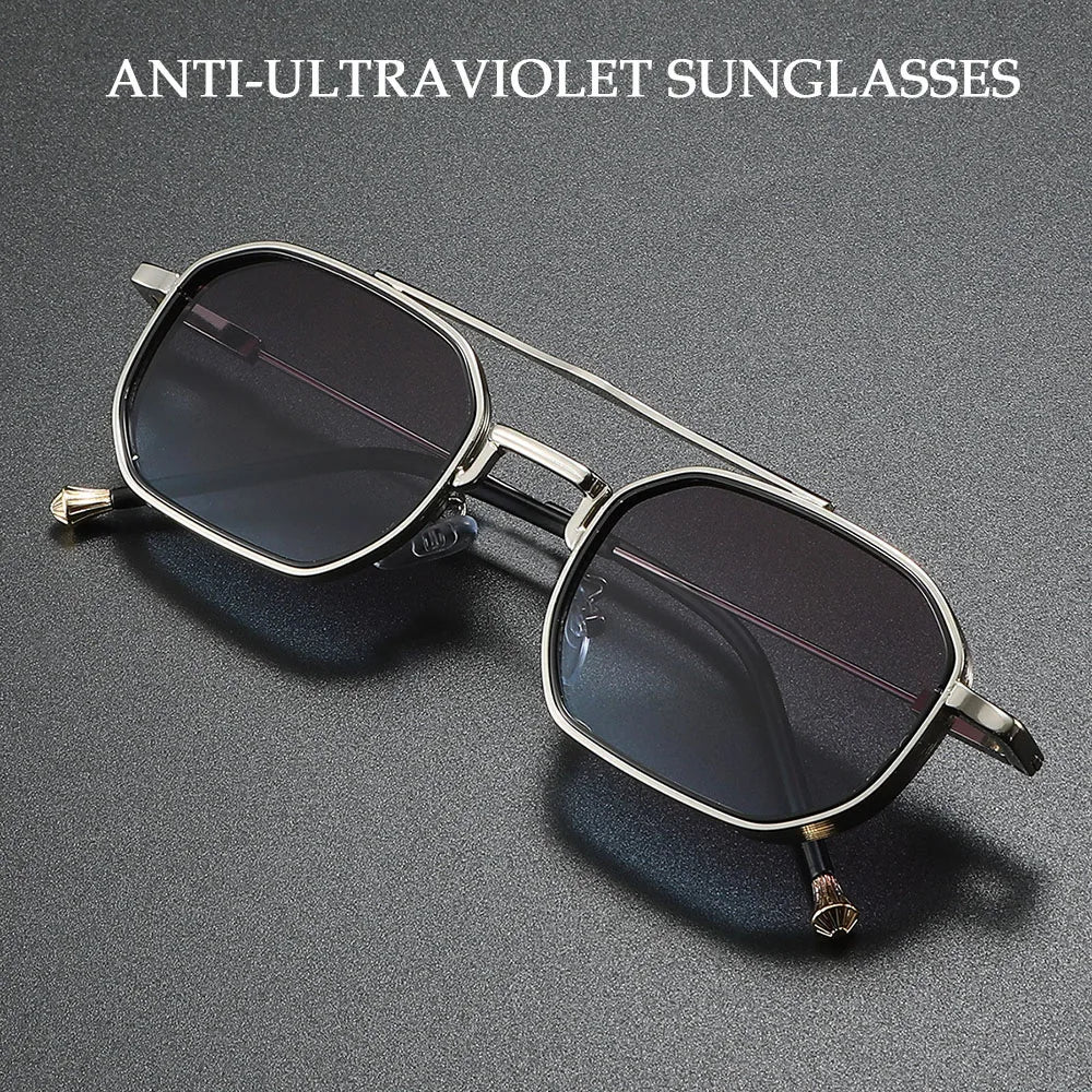 RBB 2025 Vintage Square Sunglasses – Trendy Steampunk Fashion Eyewear for Men & Women