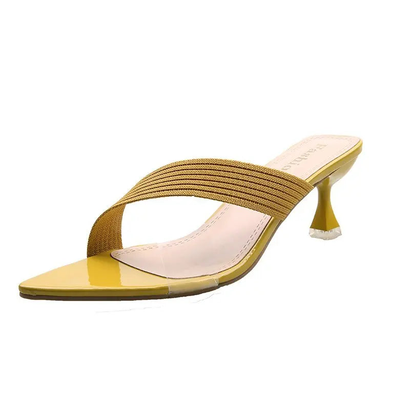 RBB Women’s Summer Pumps & Slides 2024 – Sexy Slip-On High Heels in Yellow, Green, Beige