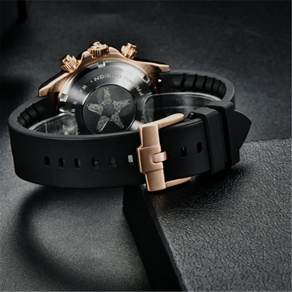 RBB DESIGN VK63 Men’s Quartz Chronograph Dive Watch – Luxury Sapphire Glass, Date Display, 100M Waterproof