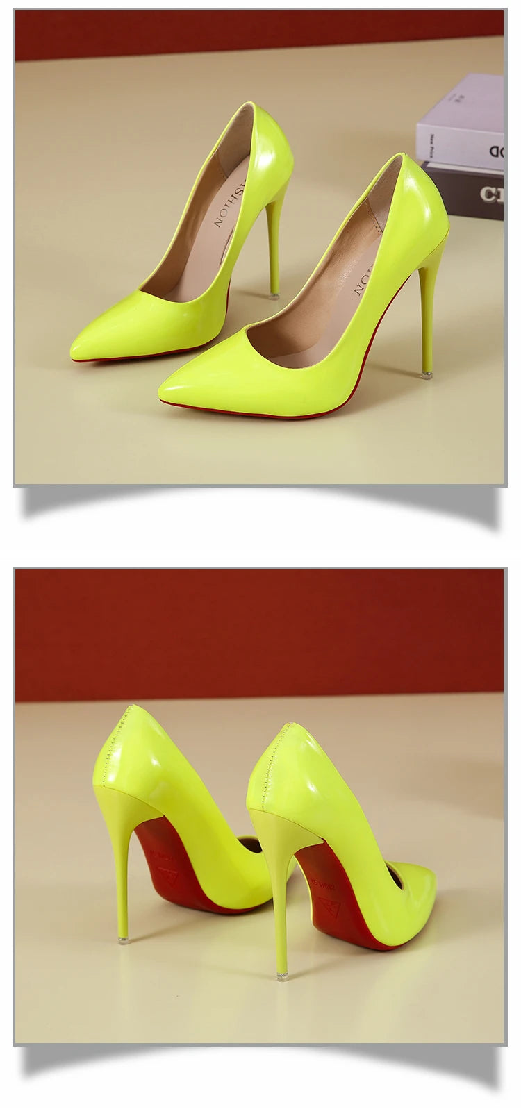 RBB 12cm Colorful Patent Leather Stiletto Pumps - Women's Size 45