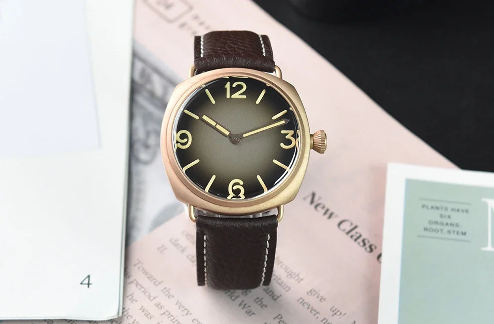 RBB Solid Bronze Men's Quartz Watch – Ronda 502 Movement, Sapphire Crystal, 20ATM Waterproof, Minimalist 2-Hand Design