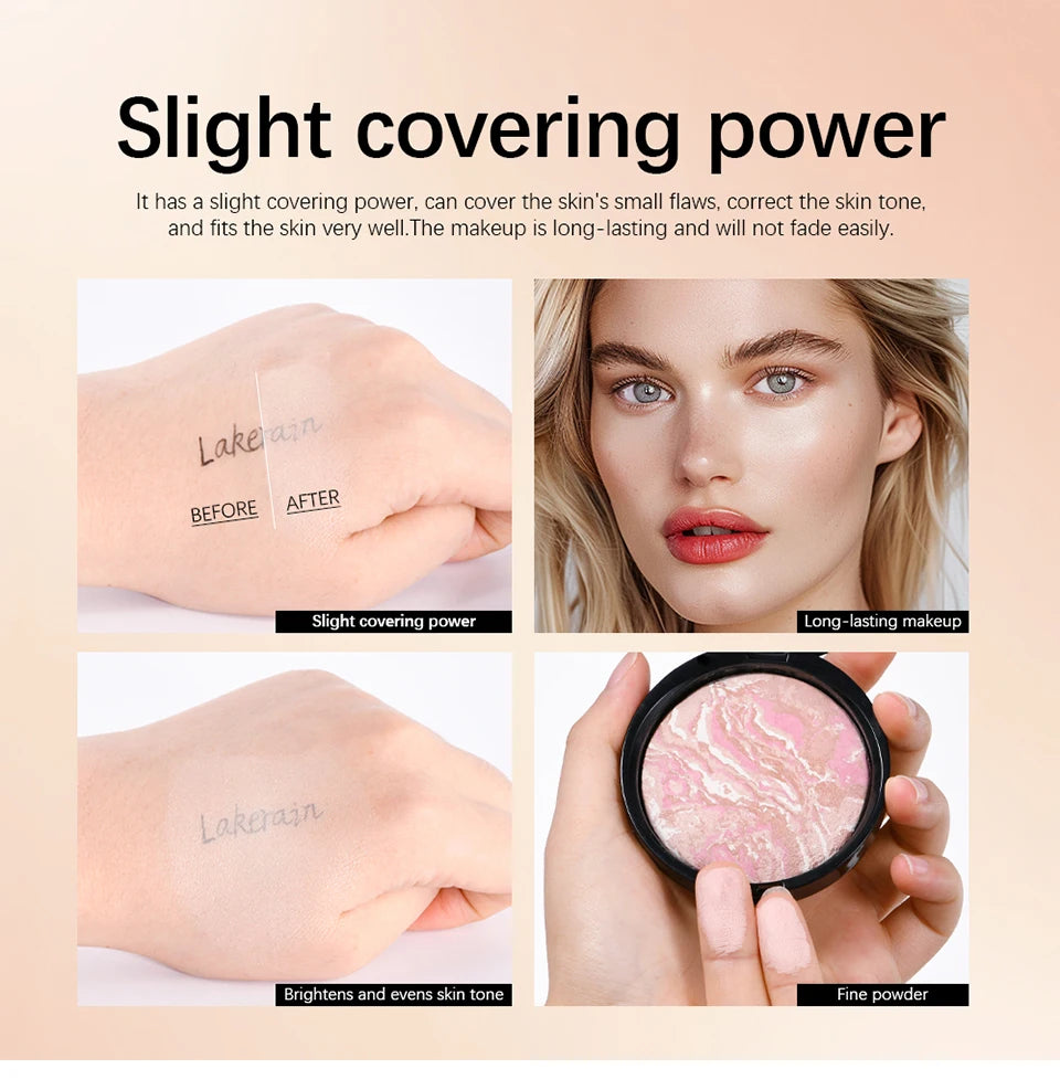 RBB Matte Face Foundation Bronzer Pressed Powder Compact – Long-Lasting, Oil Control, Translucent Loose Setting Powder