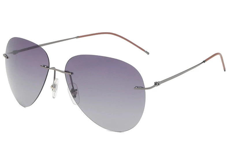 RBB Ultra-Light Frameless Photochromic Sunglasses | Polarized Titanium Goggles for Day & Night Driving & Fishing