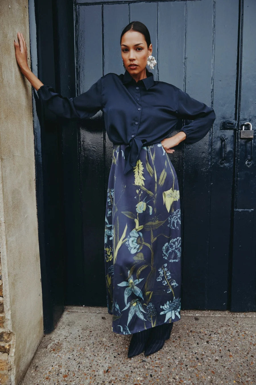 RBB Women's Satin Wrap Shirt & Slip Dress Set – Elegant 2-Piece Outfit for Autumn/Winter 2025